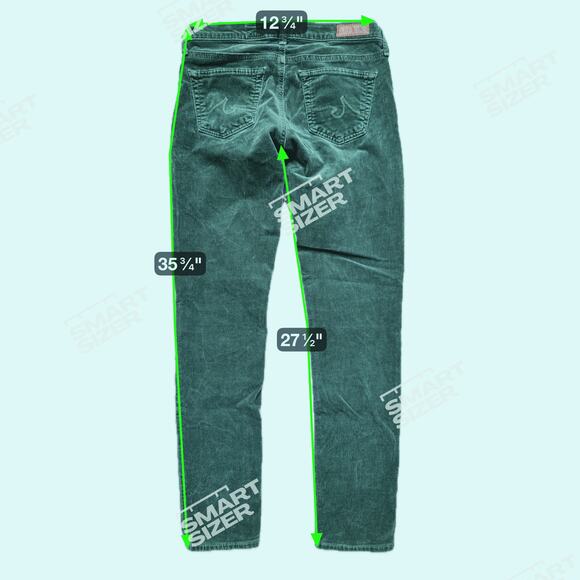 Adriano Goldschmied Stevie Slim Straight Ankle Green Corduroy Pants 25R Holiday - Picture 7 of 7